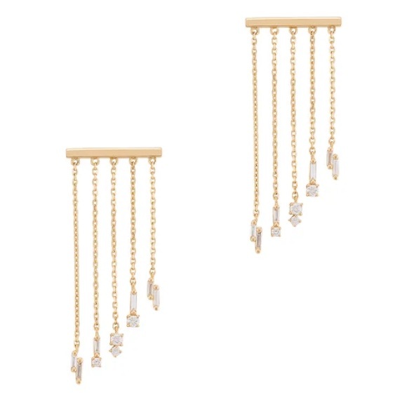 Suzanne Kalan 18K Rose Gold Fringe Post Earrings - Picture 1 of 8